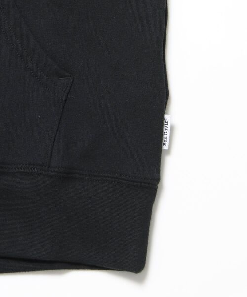 BEN DAVIS/WHITE LABEL（ベンデイビス ホワイトラベル）の「【BEN DAVIS（ベンデイビス）】70'S FIT ZIP HOODIE / ジップパーカー 刺繍 フーディ ダブルジップ 裏毛 短丈（パーカー・メンズ・グレー/ブラック/レッド/ネイビー・MEDIUM/X-LARGE/LARGE）」の10枚目の写真