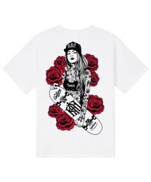 KTW0152 チカノガールズ スケートボード 半袖Tシャツ - ホワイト