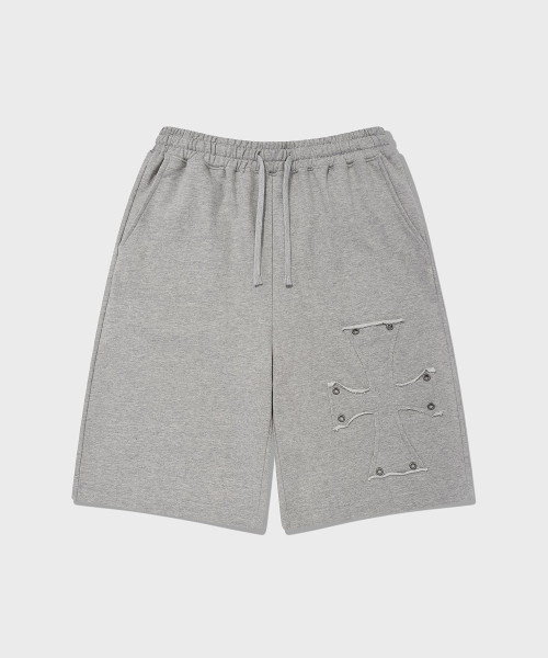 SAINTPAIN(セイントペイン)の「SPクロスアップリケスウェットショーツグレー(その他パンツ・メンズ・その他・MEDIUM/LARGE)」の1枚目の写真
