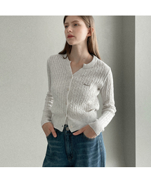 Wool Y-neck knit cardigan
