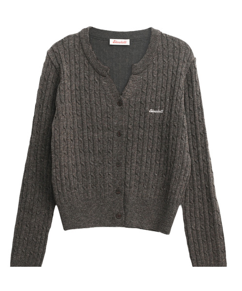 SLOWLOLLI(スローローリ)の「Wool Y-neck knit cardigan(カーディガン/ボレロ・レディース・グレー/ブラック/PINK/オートミール/モカ・FREE)」の4枚目の写真