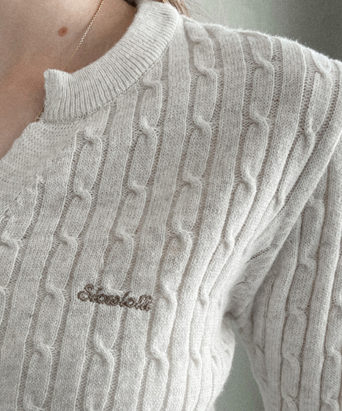 SLOWLOLLI(スローローリ)の「Wool Y-neck knit cardigan(カーディガン/ボレロ・レディース・グレー/ブラック/PINK/オートミール/モカ・FREE)」の7枚目の写真
