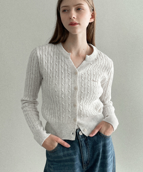 SLOWLOLLI(スローローリ)の「Wool Y-neck knit cardigan(カーディガン/ボレロ・レディース・グレー/ブラック/PINK/オートミール/モカ・FREE)」の9枚目の写真