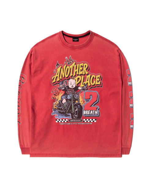 QT8 GARMENTS(キューティーエイトガーメント)の「RG Another Place Washed Long Sleeve (Red)(Tシャツ/カットソー・レディース・その他・MEDIUM/LARGE/X-LARGE)」の2枚目の写真