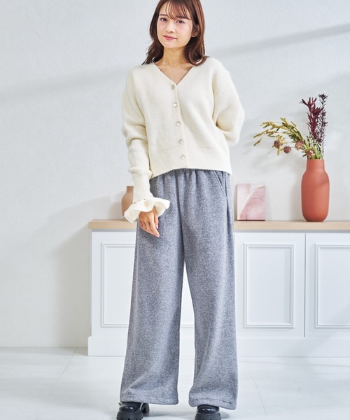 MISCH MASCH(ミッシュマッシュ)の「ZOZO限定 シュシュセットニットカーディガン(カーディガン/ボレロ・レディース・アイボリー/チャコールグレー・フリ-)」の6枚目の写真