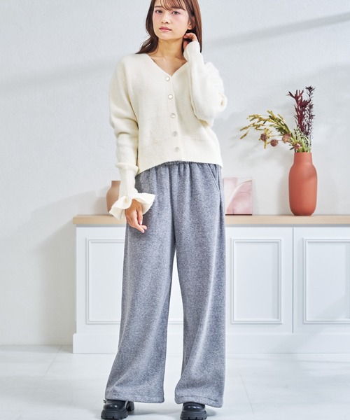 MISCH MASCH(ミッシュマッシュ)の「ZOZO限定 シュシュセットニットカーディガン(カーディガン/ボレロ・レディース・アイボリー/チャコールグレー・フリ-)」の7枚目の写真