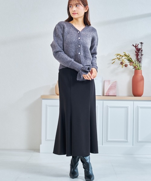 MISCH MASCH(ミッシュマッシュ)の「ZOZO限定 シュシュセットニットカーディガン(カーディガン/ボレロ・レディース・アイボリー/チャコールグレー・フリ-)」の11枚目の写真