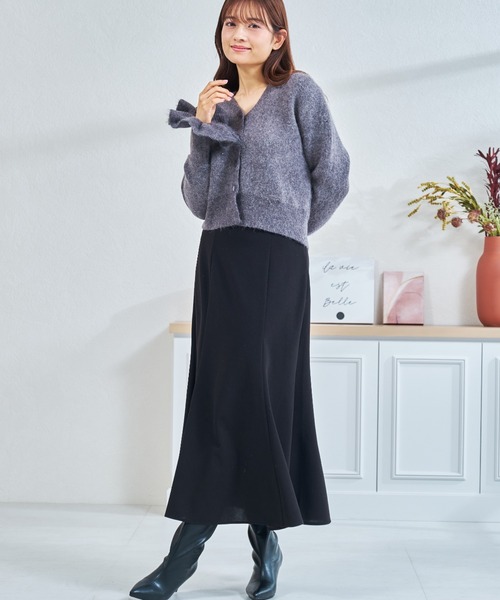 MISCH MASCH(ミッシュマッシュ)の「ZOZO限定 シュシュセットニットカーディガン(カーディガン/ボレロ・レディース・アイボリー/チャコールグレー・フリ-)」の13枚目の写真