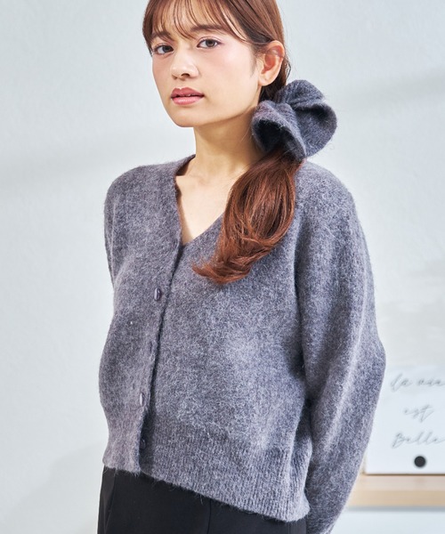 MISCH MASCH(ミッシュマッシュ)の「ZOZO限定 シュシュセットニットカーディガン(カーディガン/ボレロ・レディース・アイボリー/チャコールグレー・フリ-)」の14枚目の写真