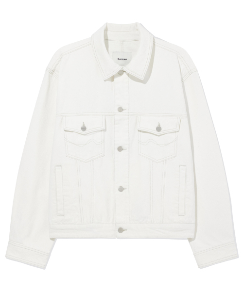 COVERNAT（カバーナット）の「デニムトラッカージャケット アイボリー（デニムジャケット・レディース・その他・X-LARGE/SMALL/MEDIUM/LARGE）」の2枚目の写真