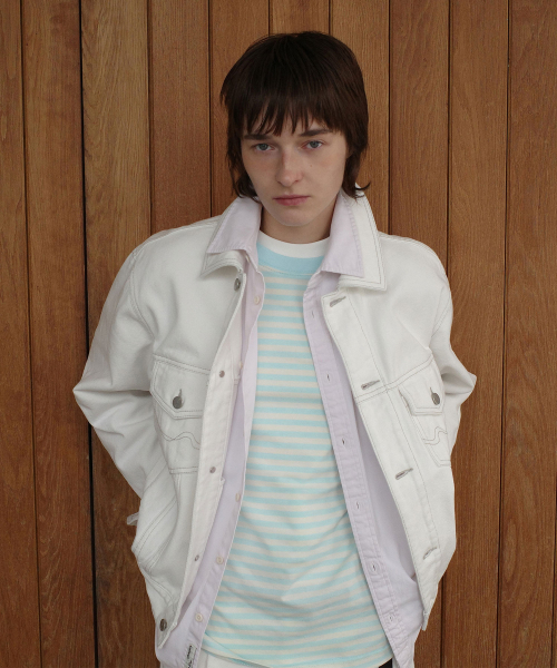 COVERNAT（カバーナット）の「デニムトラッカージャケット アイボリー（デニムジャケット・レディース・その他・X-LARGE/SMALL/MEDIUM/LARGE）」の6枚目の写真