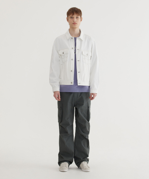 COVERNAT（カバーナット）の「デニムトラッカージャケット アイボリー（デニムジャケット・レディース・その他・X-LARGE/SMALL/MEDIUM/LARGE）」の7枚目の写真