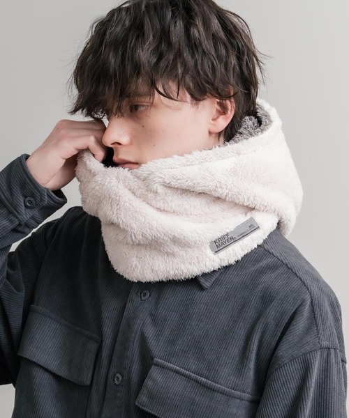 HYKE ハイク ネックウォーマー フリンジつけ襟 ホワイト アイボリー 美