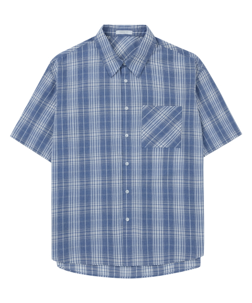 DRAW FIT（ドローフィット）の「スティーブンチェックハーフシャツ[スカイブルー]（シャツ/ブラウス・メンズ・その他・MEDIUM/LARGE/X-LARGE）」の4枚目の写真