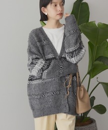 アソート柄シャギーニットカーディガン