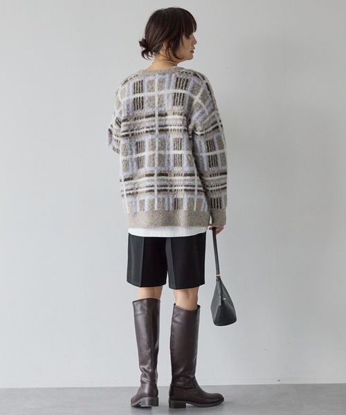AMERICAN HOLIC(アメリカンホリック)の「アソート柄シャギーニットカーディガン(カーディガン/ボレロ・レディース・杢グレー/アイボリー/ベージュ・FREE)」の7枚目の写真