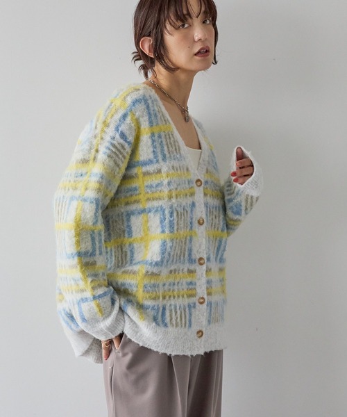 AMERICAN HOLIC(アメリカンホリック)の「アソート柄シャギーニットカーディガン(カーディガン/ボレロ・レディース・杢グレー/アイボリー/ベージュ・FREE)」の15枚目の写真