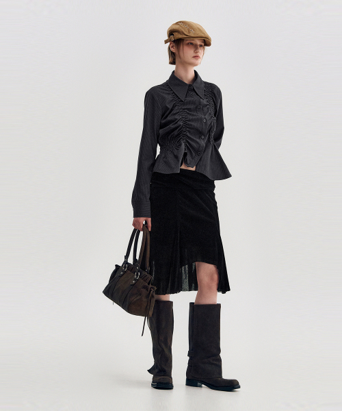 KIMZISU(キムジス)の「Ruched Belt Tote Bag _ BROWN(トートバッグ・レディース・ブラウン・OS)」の5枚目の写真