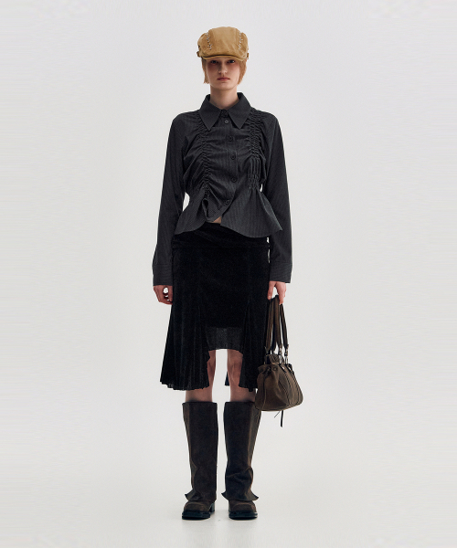 KIMZISU(キムジス)の「Ruched Belt Tote Bag _ BROWN(トートバッグ・レディース・ブラウン・OS)」の6枚目の写真