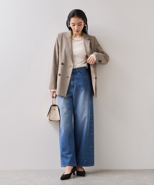 VIS（ビス）の「【美得】袖口レース編みニットプルオーバー（ニット/セーター・レディース・オフホワイト/ブラック/ライトグレー・FREE）」の12枚目の写真