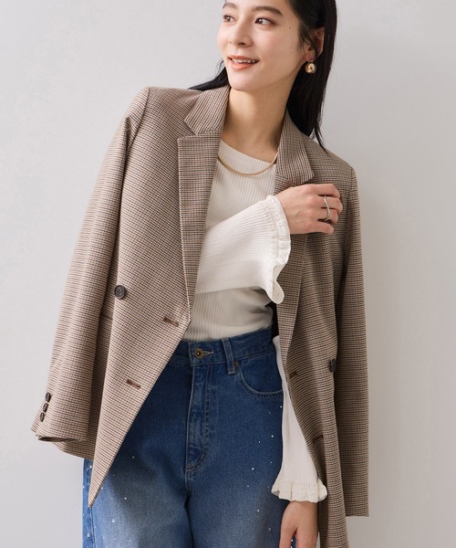 VIS（ビス）の「【美得】袖口レース編みニットプルオーバー（ニット/セーター・レディース・オフホワイト/ブラック/ライトグレー・FREE）」の8枚目の写真