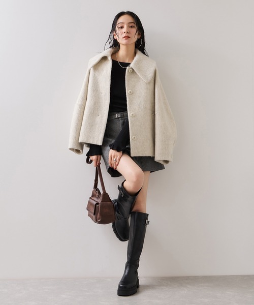 VIS（ビス）の「【美得】袖口レース編みニットプルオーバー（ニット/セーター・レディース・オフホワイト/ブラック/ライトグレー・FREE）」の18枚目の写真