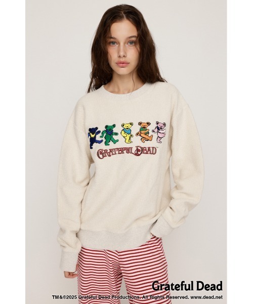 SLY(スライ)の「Grateful Dead x SLY SW TOPS グレイトフルデッド スライ スウェット トップス トレーナー 秋服 冬服(スウェット・レディース・アイボリー/ライトブラック・FREE)」の2枚目の写真