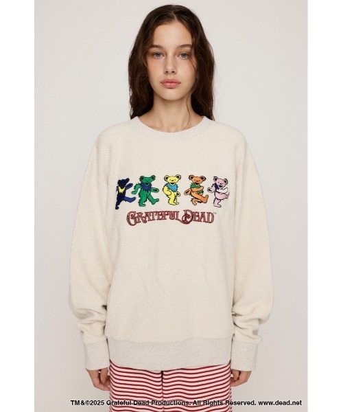 SLY(スライ)の「Grateful Dead x SLY SW TOPS グレイトフルデッド スライ スウェット トップス トレーナー 秋服 冬服(スウェット・レディース・アイボリー/ライトブラック・FREE)」の4枚目の写真