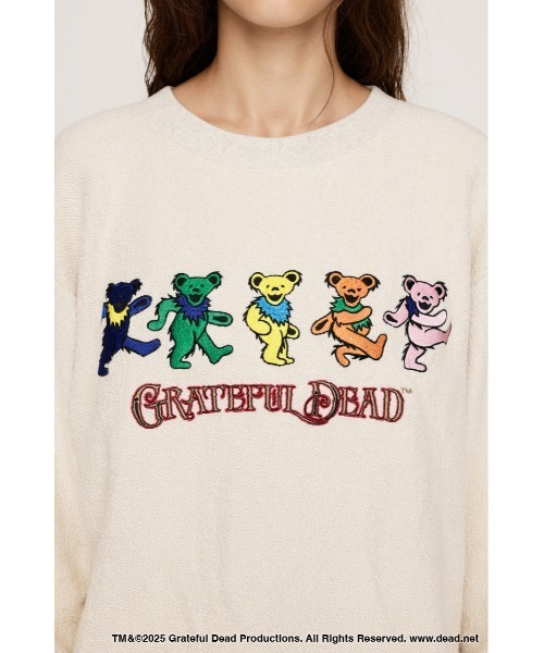 SLY(スライ)の「Grateful Dead x SLY SW TOPS グレイトフルデッド スライ スウェット トップス トレーナー 秋服 冬服(スウェット・レディース・アイボリー/ライトブラック・FREE)」の7枚目の写真