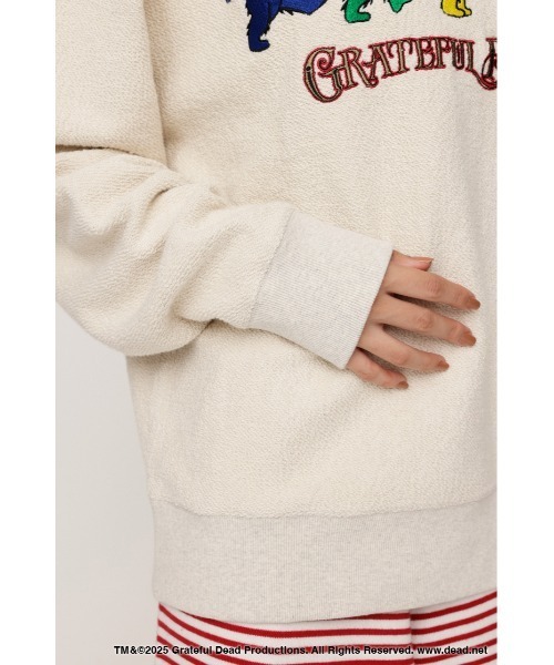 SLY(スライ)の「Grateful Dead x SLY SW TOPS グレイトフルデッド スライ スウェット トップス トレーナー 秋服 冬服(スウェット・レディース・アイボリー/ライトブラック・FREE)」の8枚目の写真