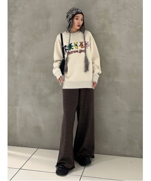 SLY(スライ)の「Grateful Dead x SLY SW TOPS グレイトフルデッド スライ スウェット トップス トレーナー 秋服 冬服(スウェット・レディース・アイボリー/ライトブラック・FREE)」の15枚目の写真