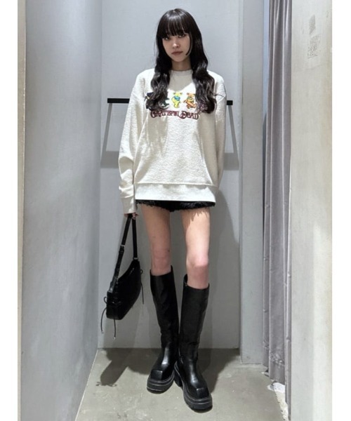 SLY(スライ)の「Grateful Dead x SLY SW TOPS グレイトフルデッド スライ スウェット トップス トレーナー 秋服 冬服(スウェット・レディース・アイボリー/ライトブラック・FREE)」の16枚目の写真