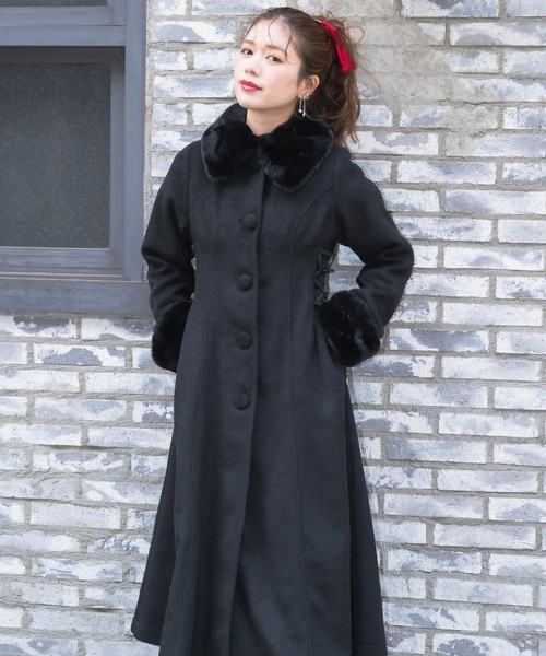 【ROJITA】✴︎美品✴︎刺繍入りコート ROJITA（ロジータ） コート アウター ブローチ付ドーリーコート