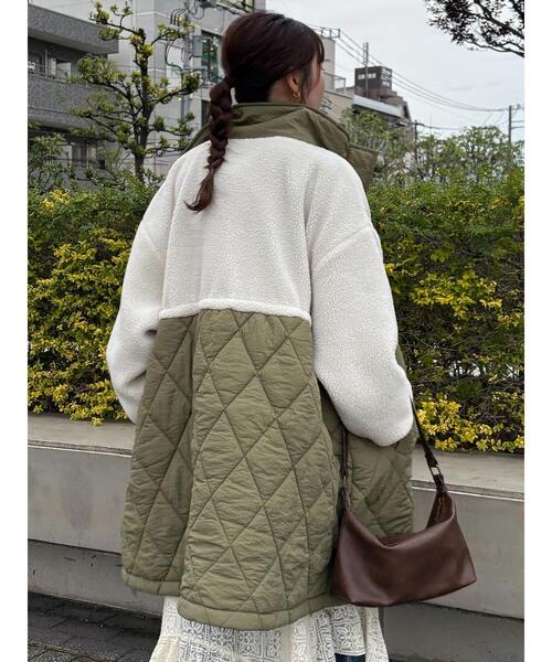 ehka sopo(エヘカソポ)の「ボアキルト切り替えコート(その他アウター・レディース・モカ/キナリ/カーキ・F)」の10枚目の写真