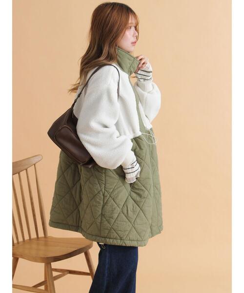 ehka sopo(エヘカソポ)の「ボアキルト切り替えコート(その他アウター・レディース・モカ/キナリ/カーキ・F)」の13枚目の写真