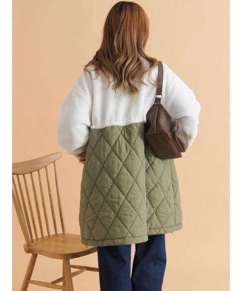 ehka sopo(エヘカソポ)の「ボアキルト切り替えコート(その他アウター・レディース・モカ/キナリ/カーキ・F)」の14枚目の写真