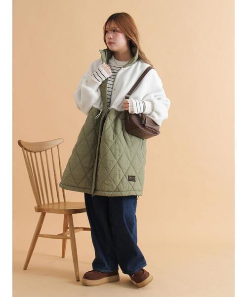 ehka sopo(エヘカソポ)の「ボアキルト切り替えコート(その他アウター・レディース・モカ/キナリ/カーキ・F)」の16枚目の写真