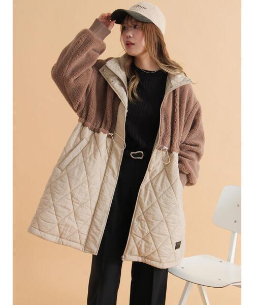 ehka sopo(エヘカソポ)の「ボアキルト切り替えコート(その他アウター・レディース・モカ/キナリ/カーキ・F)」の20枚目の写真