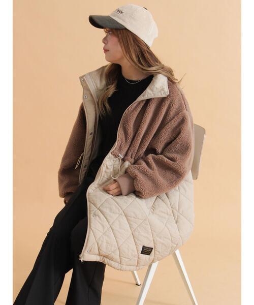 ehka sopo(エヘカソポ)の「ボアキルト切り替えコート(その他アウター・レディース・モカ/キナリ/カーキ・F)」の21枚目の写真