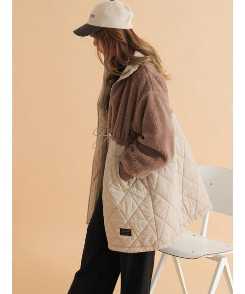 ehka sopo(エヘカソポ)の「ボアキルト切り替えコート(その他アウター・レディース・モカ/キナリ/カーキ・F)」の22枚目の写真