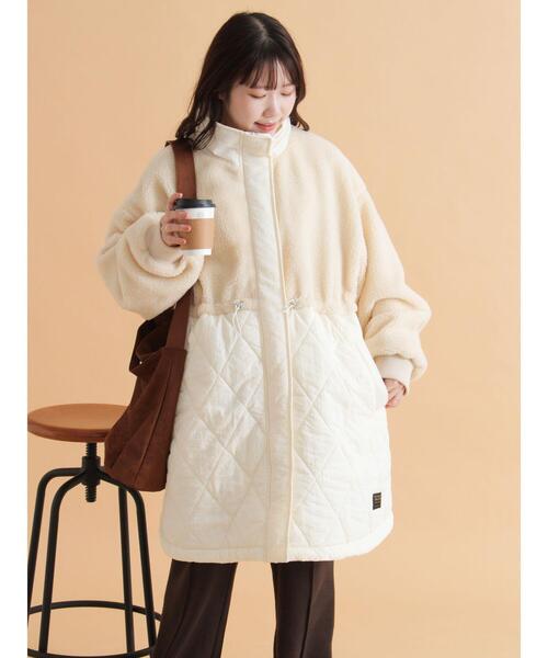 ehka sopo(エヘカソポ)の「ボアキルト切り替えコート(その他アウター・レディース・モカ/キナリ/カーキ・F)」の5枚目の写真