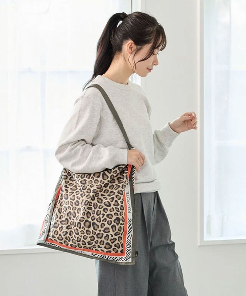 LAZY SUSAN(レイジースーザン)の「エコバッグ ルートートTABLO50(エコバッグ/サブバッグ・レディース・レオパード/ゼブラ・FREE)」の4枚目の写真
