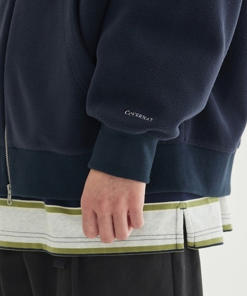 COVERNAT(カバーナット)の「WARM ON CVNT FLEECE ZIP-UP HOODIE(パーカー・メンズ・ダークネイビー/アイボリー・LARGE/MEDIUM/SMALL/X-SMALL/X-LARGE)」の8枚目の写真