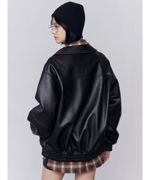 EMODA（エモダ）の「フェイクレザーオーバーブルゾン（ブルゾン・レディース・ブラック/アイボリー/グレー・FREE）」の21枚目の写真