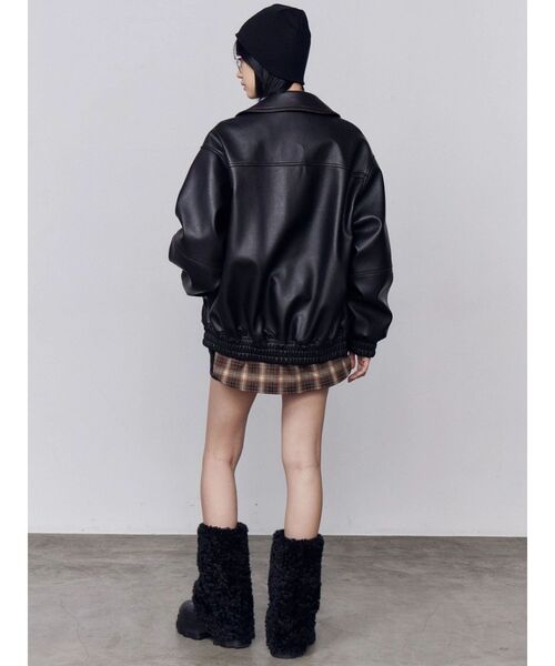 EMODA（エモダ）の「フェイクレザーオーバーブルゾン（ブルゾン・レディース・ブラック/アイボリー/グレー・FREE）」の19枚目の写真