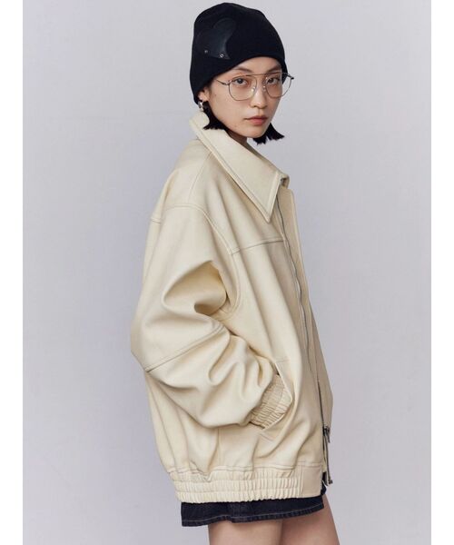 EMODA（エモダ）の「フェイクレザーオーバーブルゾン（ブルゾン・レディース・ブラック/アイボリー/グレー・FREE）」の18枚目の写真