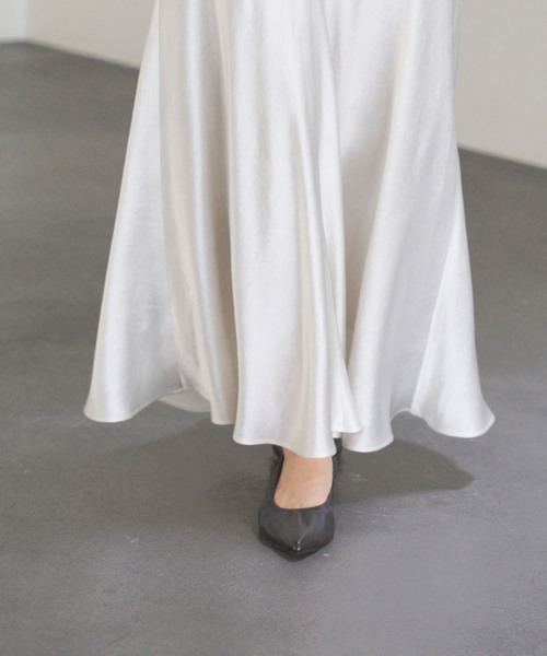 追加》バイヤスサテンフレアスカート（スカート）｜NOBLE（ノーブル