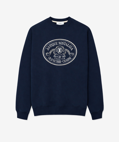 新品未使用 clubhaus Lサイズ スウェットシャツ ネイビー アンティーク刺繍スウェットシャツ_ネイビー（スウェット）｜ECORR