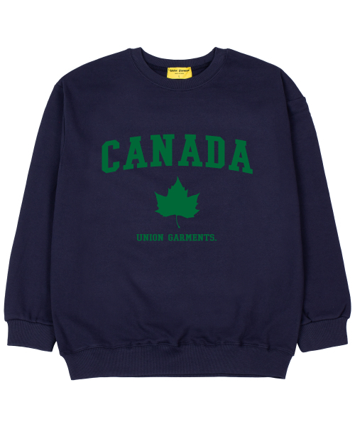 Union Garments(ユニオンガーメンツ)の「カナダ 裏毛 オーバーサイズ スウェットシャツ ネイビー(スウェット・レディース・その他・MEDIUM/LARGE/X-LARGE/XX-LARGE)」の1枚目の写真