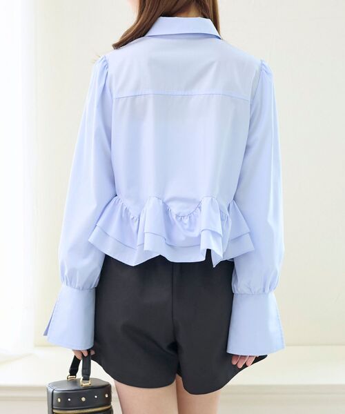 MAJESTIC LEGON(マジェスティックレゴン)の「リボンフリルペプラムブラウス(シャツ/ブラウス・レディース・ブルー/オフホワイト/ピンク/ホワイト系その他2/ライトピンク・MEDIUM)」の12枚目の写真